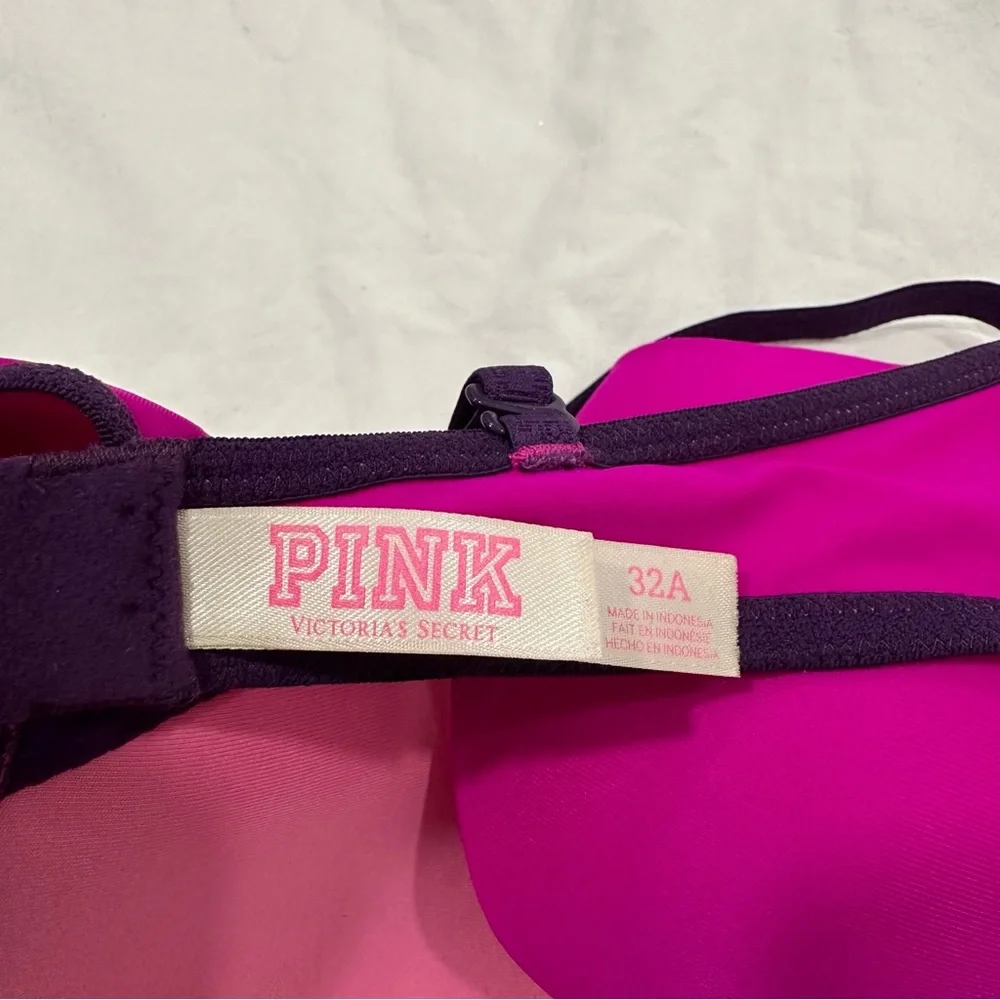 Pink Victoria’s Secret Wear Everywhere Push Up Bra Size 32A - Picture 3 of 4